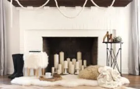 چیدمان شومینه‌ی خالی