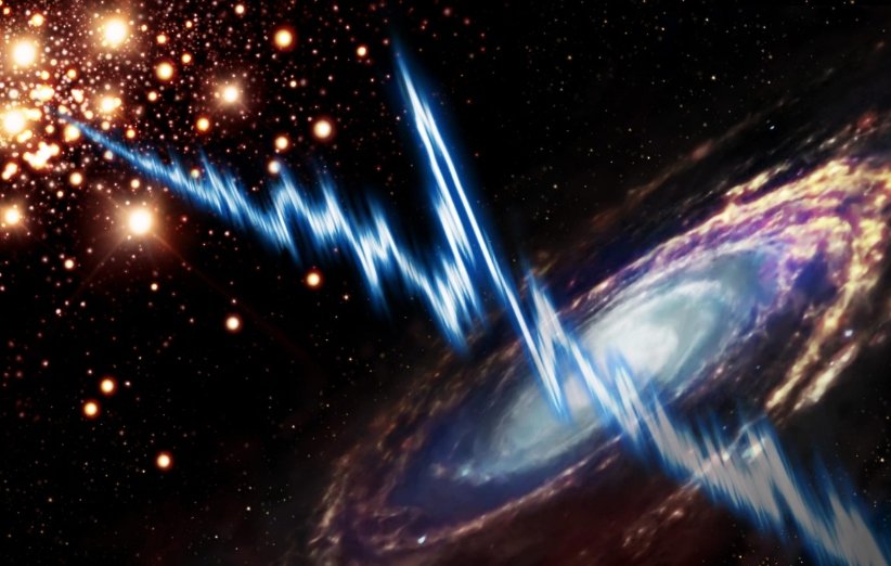 طرحی گرافیکی از فوران رادیویی سریع کهکشان M81