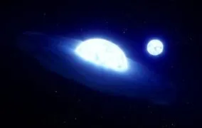 طرحی گرافیکی از سامانه‌ی ستاره‌ای دوتایی HR 6819