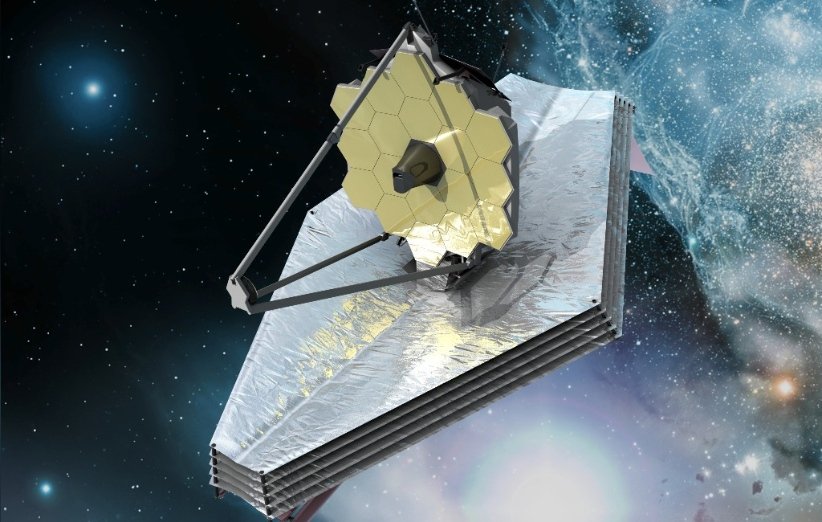طرحی گرافیکی از تلسکوپ فضایی جیمز وب