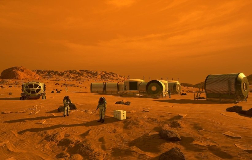 طرحی گرافیکی از یک مأموریت سرنشین‌دار به مریخ