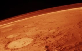 طرحی ترکیبی از جو سرخ رنگ مریخ