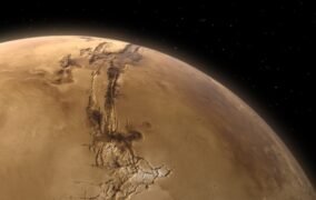 طرحی گرافیکی از عوارض سطحی مریخ