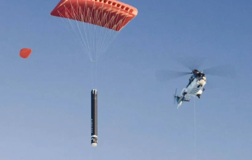 کانسپت به دام انداختن و بازیابی موشک از آسمان توسط بالگرد