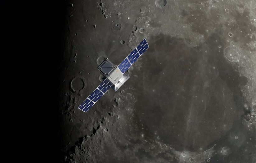 طرحی گرافیکی از کپستون در مدار ماه