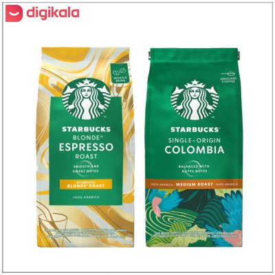 قهوه استارباکس مدل BLONDE and COLOMBIA حجم 400 گرم بسته دو عددی