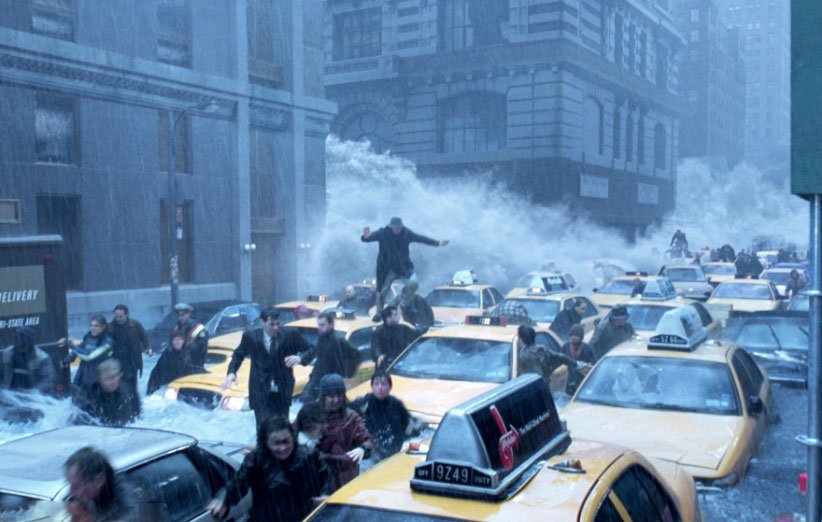 یکی از مشهورترین صحنه‌های فیلم سیل ویران کننده‌ی شهر نیویورک است