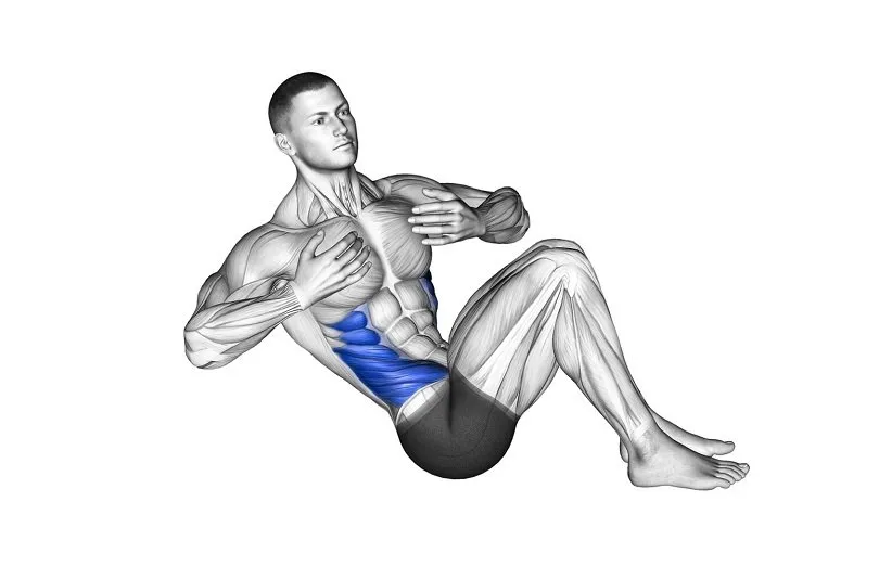 چرخش روسی با بالا نگه داشتن پاها