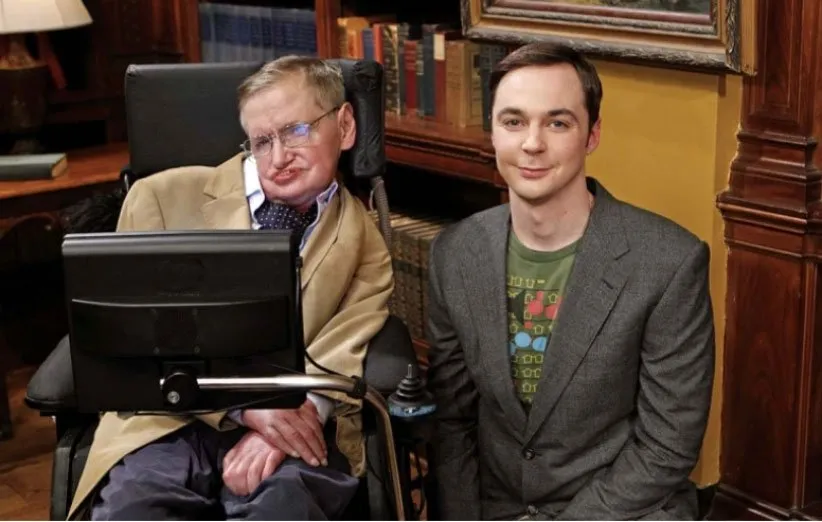 جیم پارسونز (سمت راست) و استیون هاوکینگ فقید