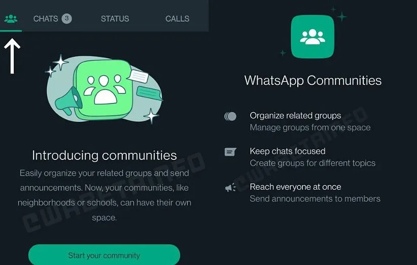 قابلیت تب Communities