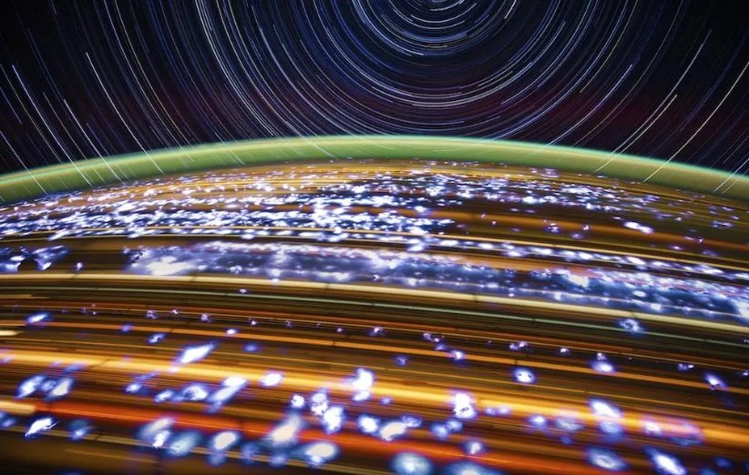 عکس شب زمین از ایستگاه فضایی بین المللی