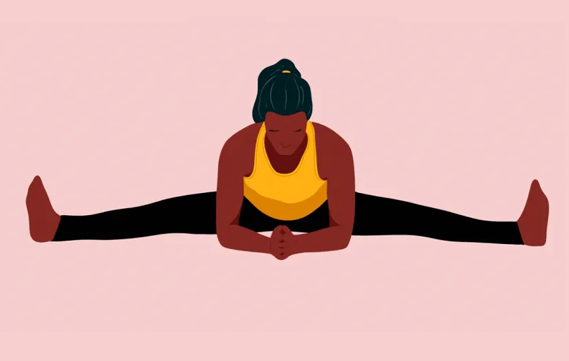 دراز و باز کردن پاها نشسته