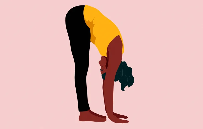 خم شدن از جلو ایستاده - یوگا در دوران بارداری