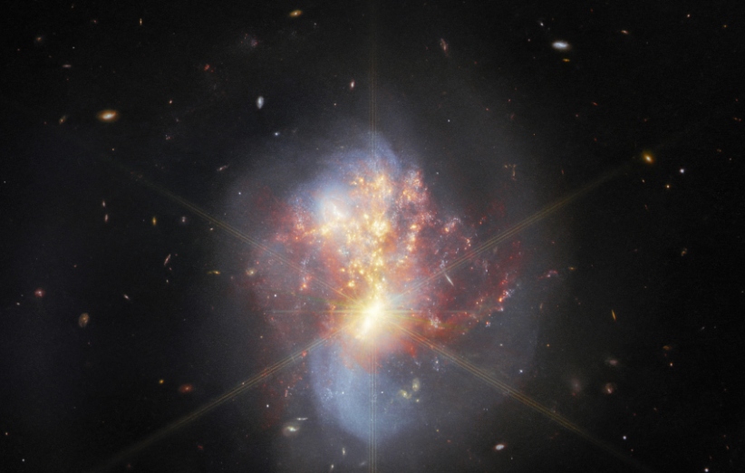 ادغام کهکشانی IC 1623 از نگاه جیمز وب