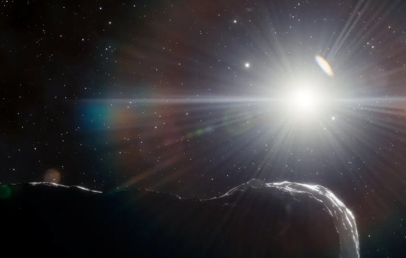 طرحی گرافیکی از یک سیارک درونی منظومه‌ی شمسی