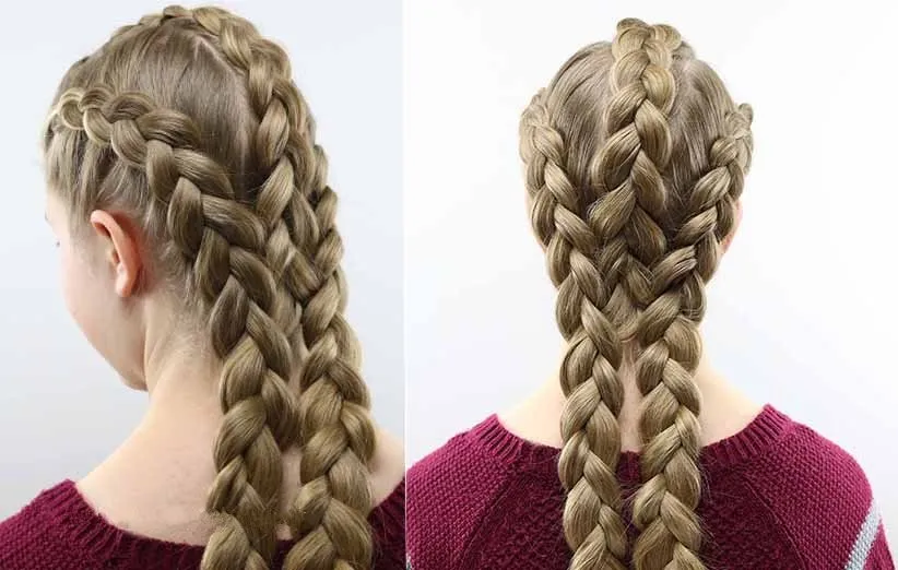 بافت موی هلندی با موی اضافه و یا چند تایی 