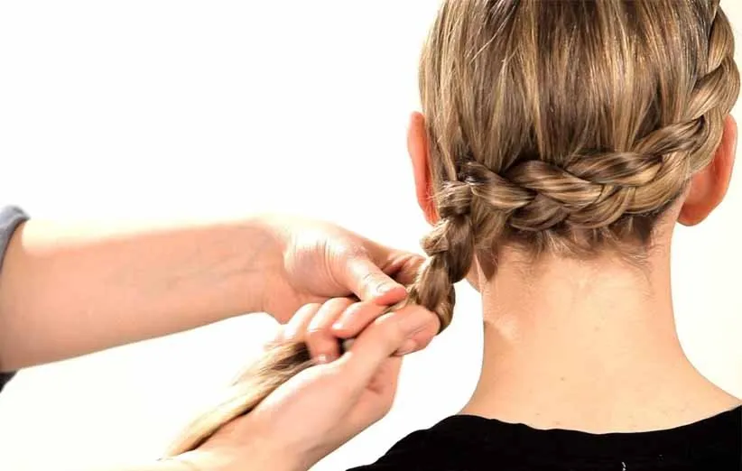 بافت موی هلندی یک طرفه کج برای دختران