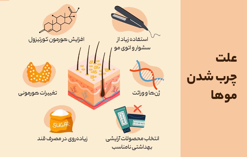 دلایل چرب شدن بیش از حد موها