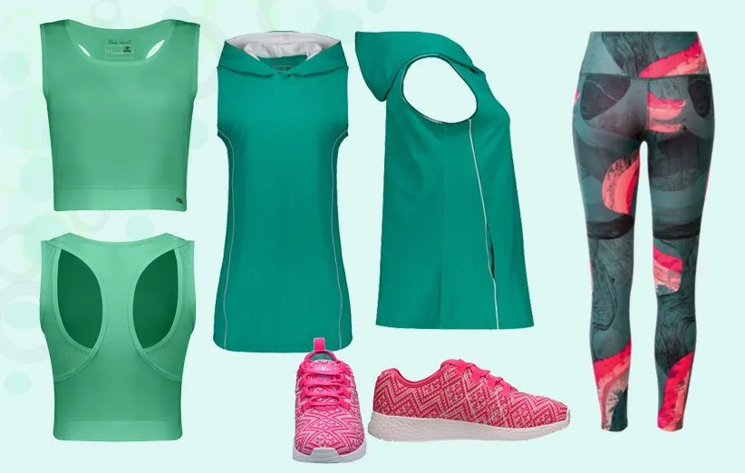 ست ورزشی زنانه با رنگ‌های شاد و هیجان انگیز برای باشگاه