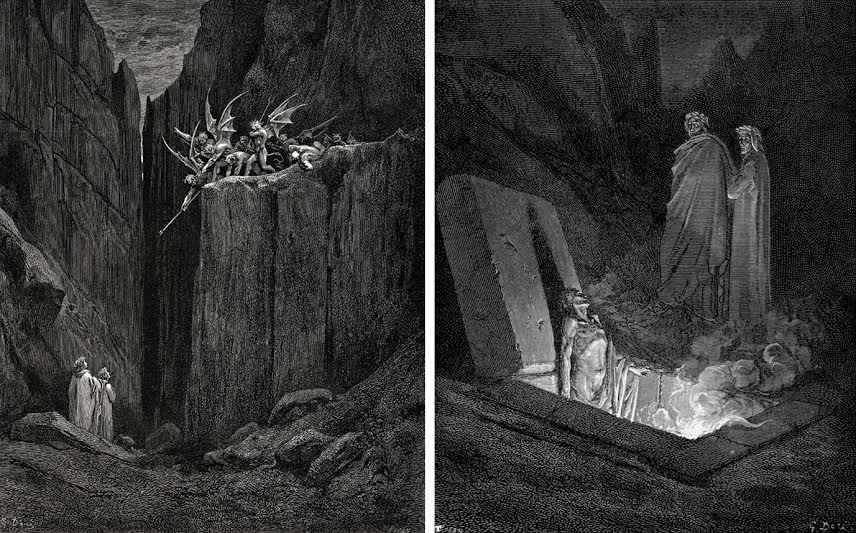 نقاشی گوستاو دوره درباره کمدی الهی