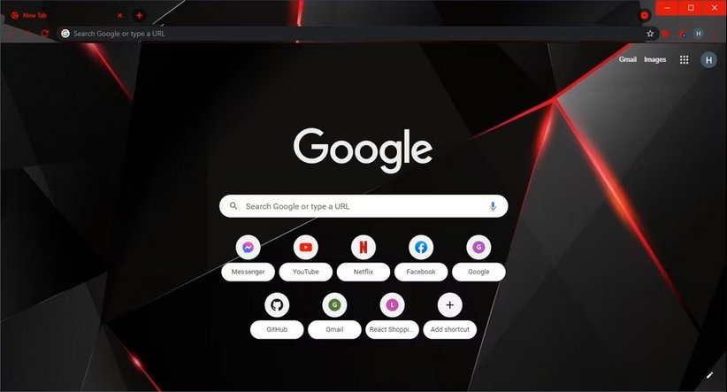 Black Red Shard Chrome Theme Screenshot