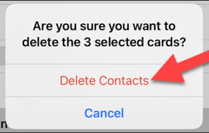 Delete contacts on iphones 7