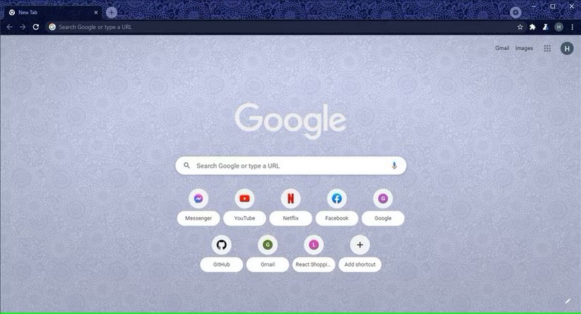 Floral Blue Chrome Theme Screenshot