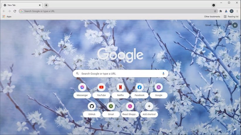 Snowy Branches Chrome Theme Screenshot