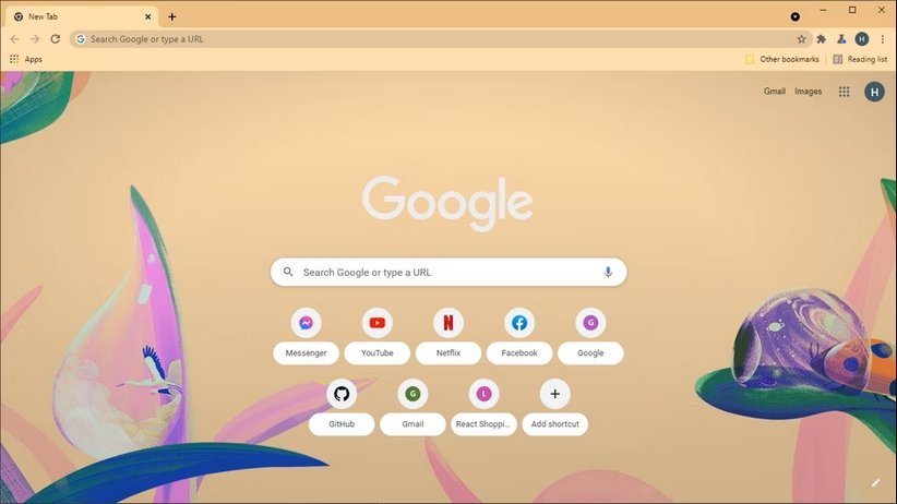The Explorer Chrome Theme Screenshot