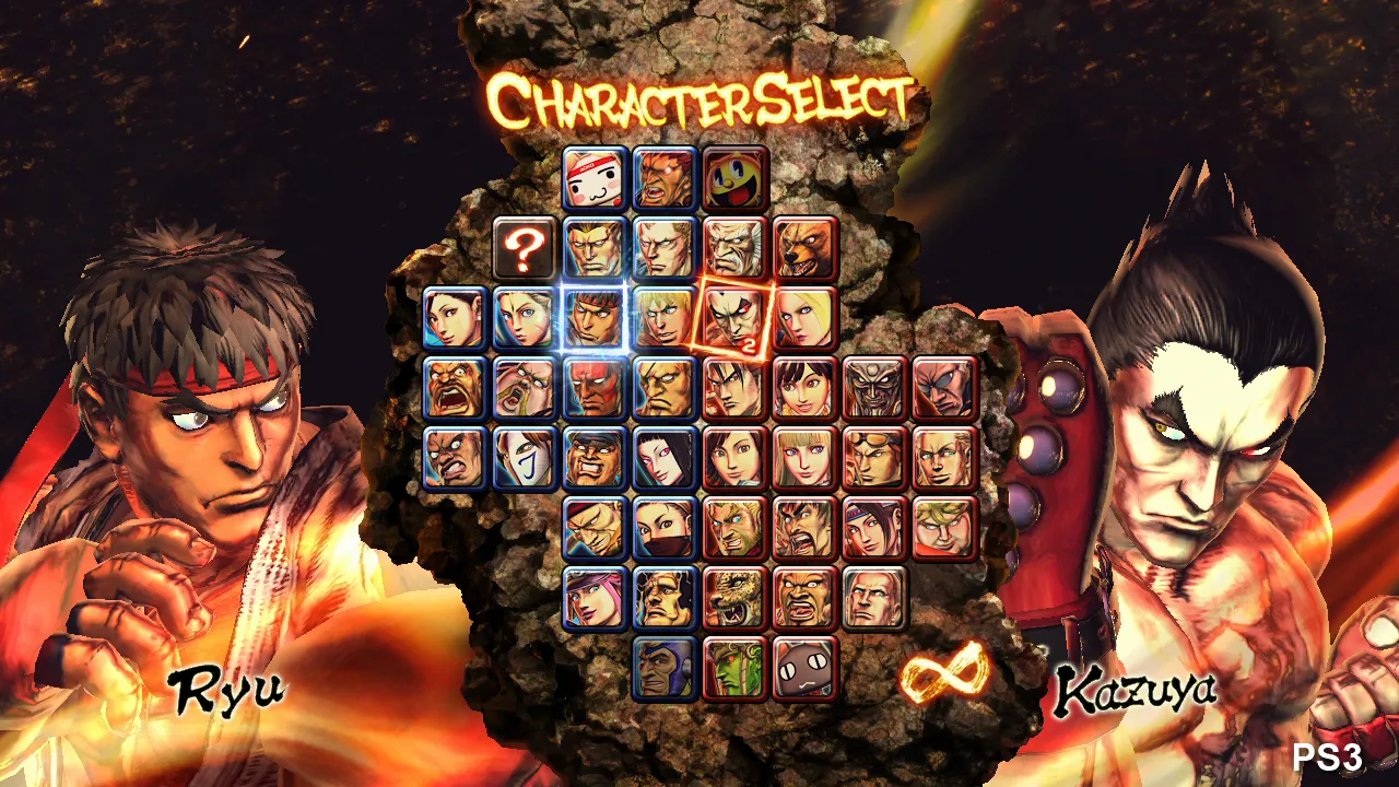 street fighter x tekken character select screen