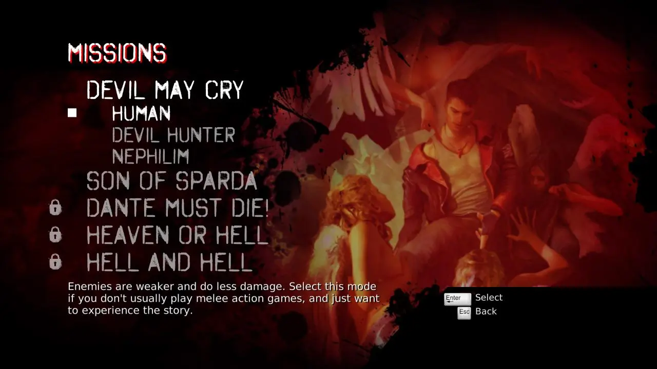 Devil May Cry Difficulty Levels 1 - طراحی درجه‌سختی مدرن بی‌مایه و خسته‌کننده است