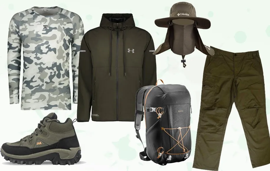 ست طبیعت گردی مردانه مناسب برای استتار در طبیعت