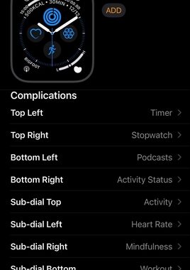 screenshot of apple watch app infograph with complications