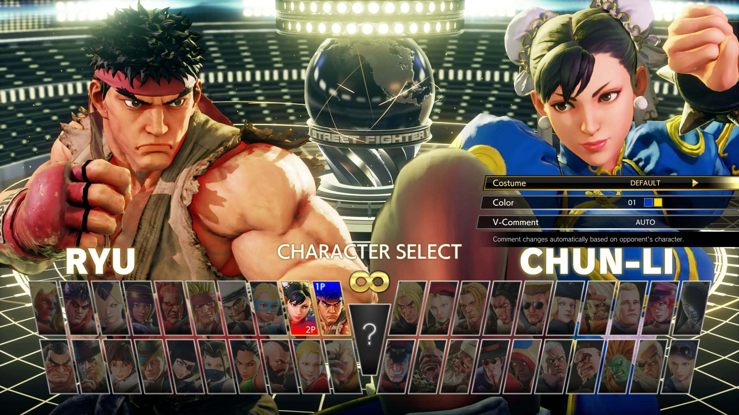 street fighter v character select screen