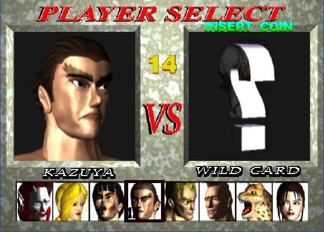 Tekken 1 Character Select Screen