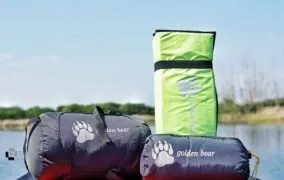 بررسی ست کیسه خواب و زیرانداز کنتال مدل gldn bear به همراه بالشت