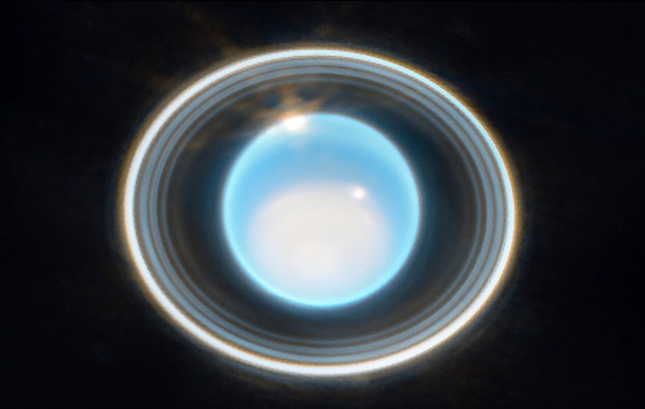 حلقه‌های اورانوس از نگاه تلسکوپ جیمز وب