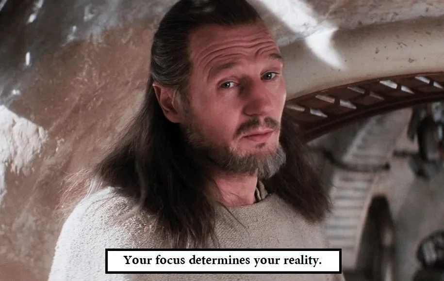 کوای-گان جین در فیلم تهدید شبح: «آنچه در سر داری واقعیت تو را میسازد.»