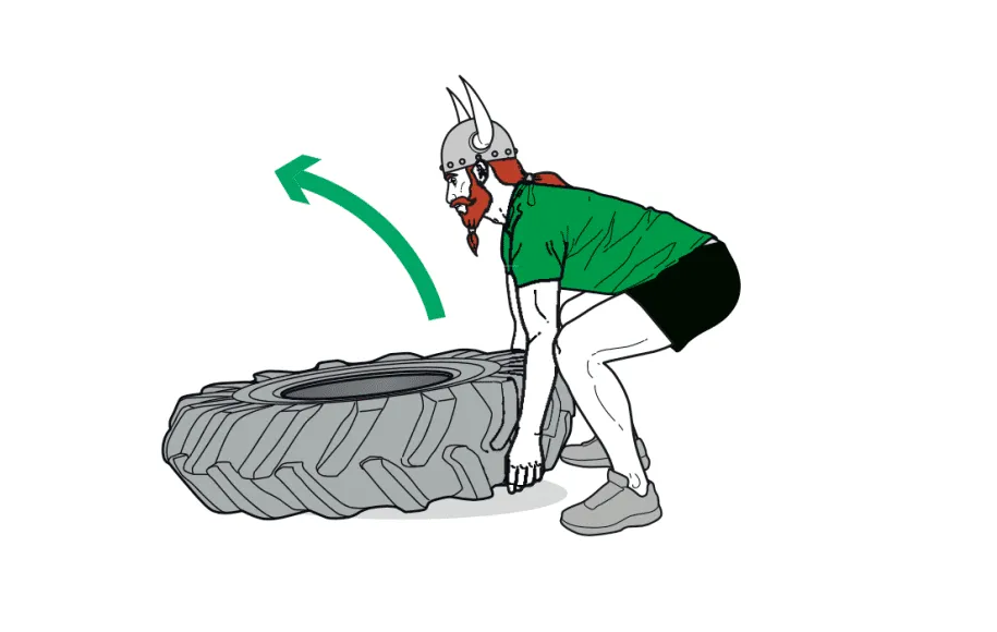 بلند کردن لاستیک – 20 تکرار