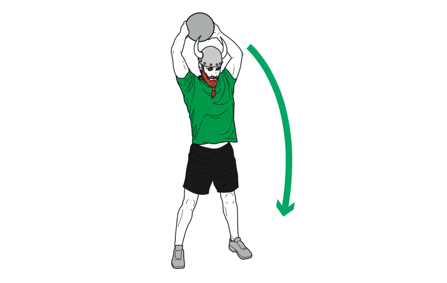 برنامه‌ی تمرینی وایکینگ‌ها (3) زدن توپ ورزشی به زمین – 20 تکرار