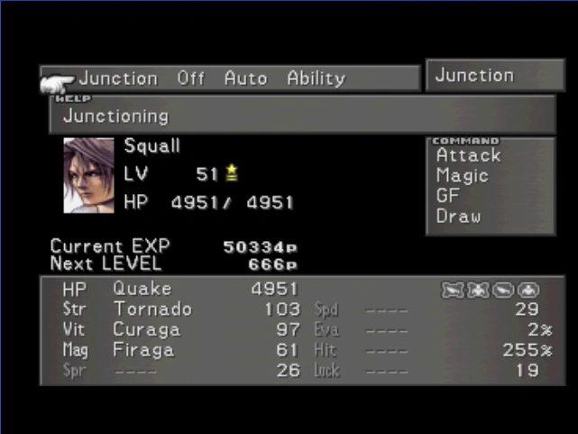 Final Fantasy VIII Menu