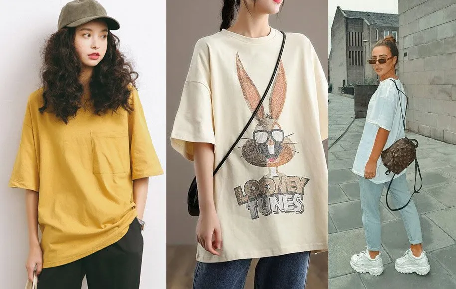 استایل با تی شرت لانگ و اکسسوری