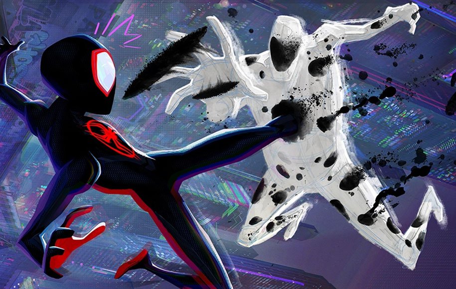 6 SpiderManAcrossTheSpiderVerse TheSpot 01 - بررسی فیلم‌های Spider-Man: Into the Spider-Verse (2018), Spider-Man: Across the Spider-Verse (2023) | چگونه از میراث خلاقانه‌ی خود استفاده کنیم