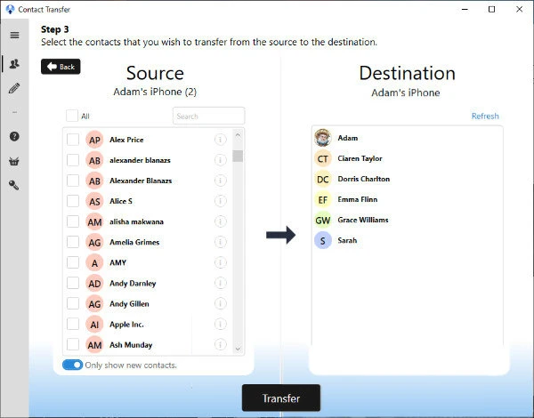 انتقال مخاطبین آیفون به آیفون