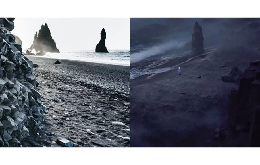 ساحل شن سیاه ریسنفجارا - یخ زده