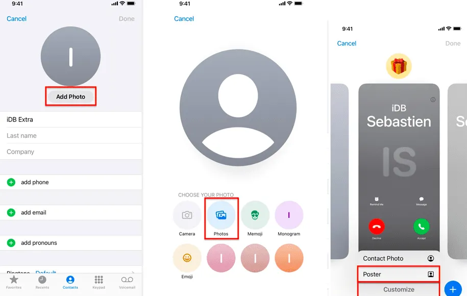 Contact Posters on iPhone ۸