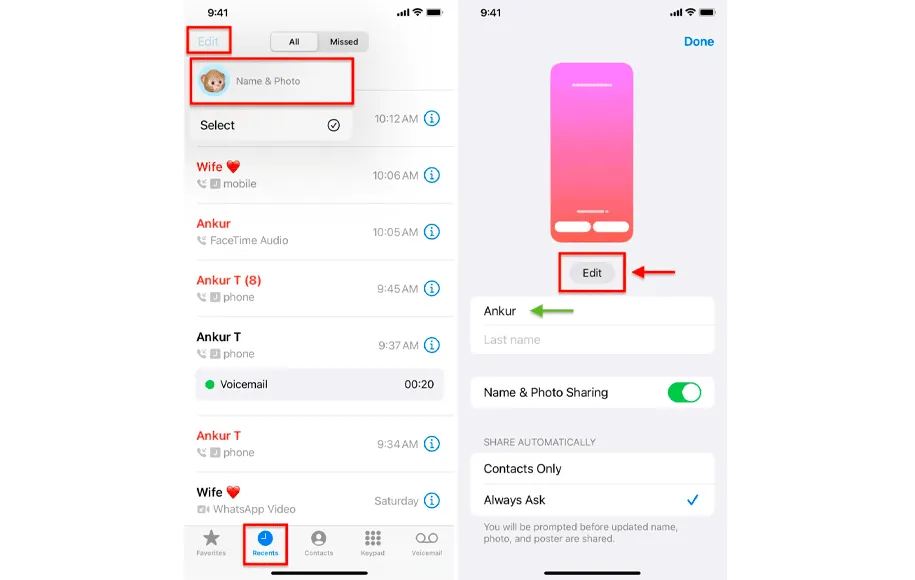 فعالسازی قابلیت پوستر تماس در آیفون
