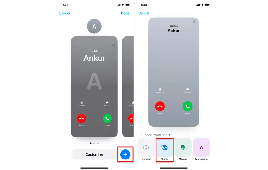 شخصیسازی قابلیت پوستر تماس در آیفون