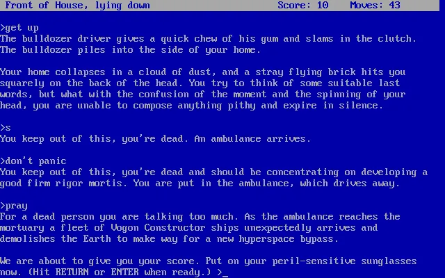 Hitchhiker’s Guide to the Galaxy (1984) یکی از بهترین بازی خنده دار تاریخ