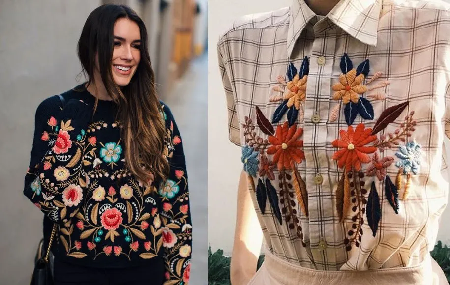 طرح‌های گلدوزی شده و نحوه استفاده از لباس های گلدوزی شده در استایل وینتیج